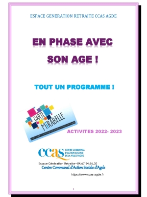 PROGRAMME DES ACTIVITES 2022-2023